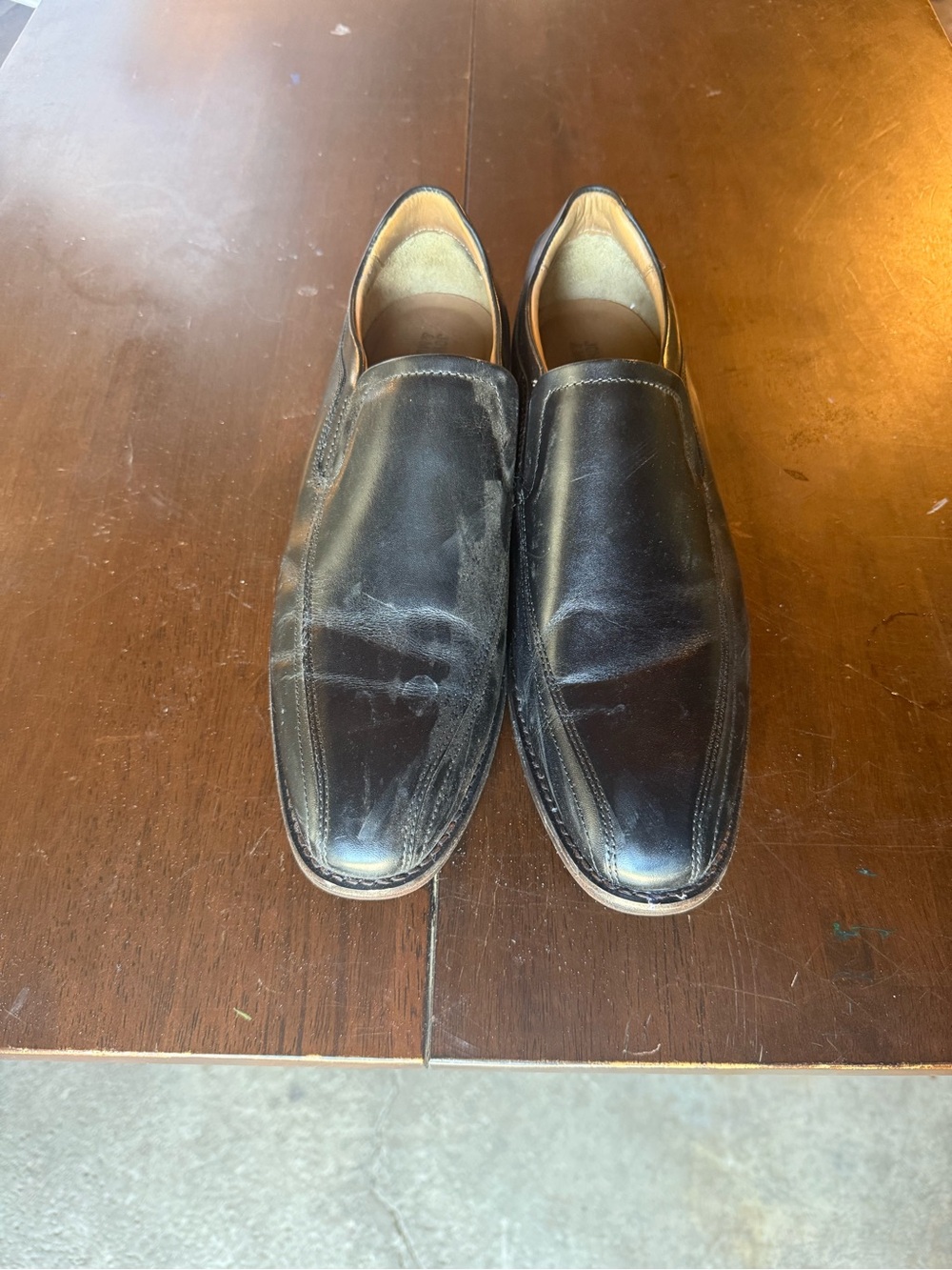 Johnston & Murphy Black Leather Slip-On Loafers